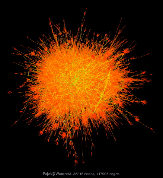 Force-Directed Graph Visualization of Pajek/Wordnet3
